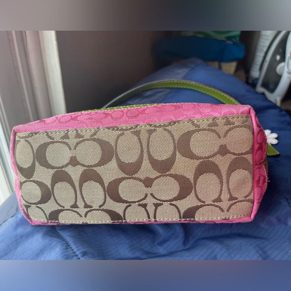 Coach Mini Bag in Pink and Lime Green - Picture 4 of 12